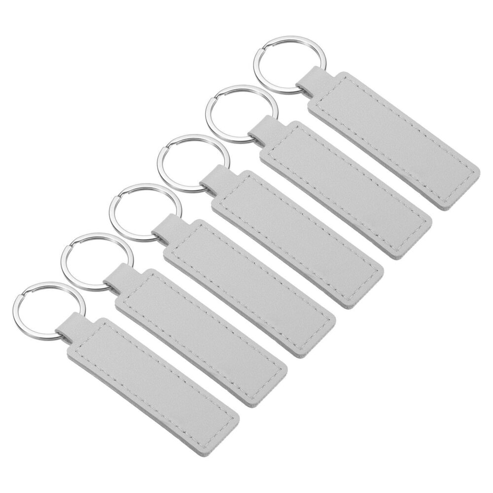 6534 Sublimation Keychain Blanks, 6 Pack PU Leather Keychain Blanks Key Fob
